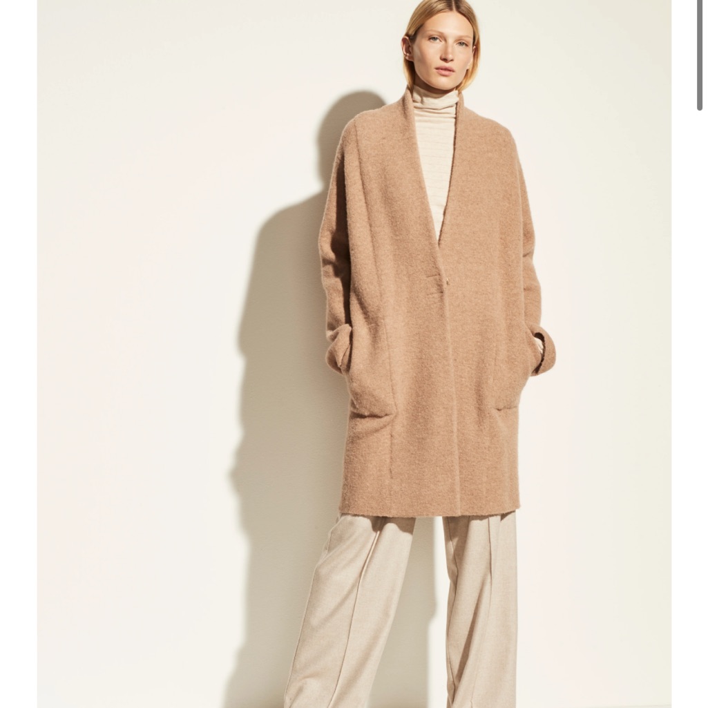 Vince Collarless Cardigan Coat